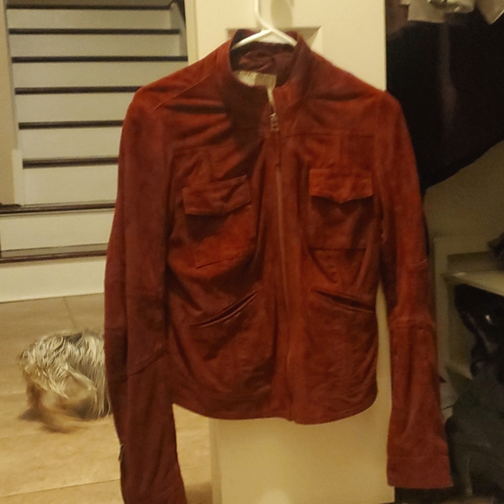 Suede bomber jacket